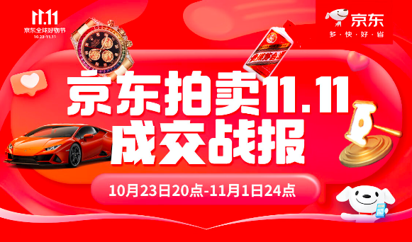 KAIYUN京東拍賣1111達(dá)成多個(gè)“小目標(biāo)” 引領(lǐng)拍賣市場(chǎng)投資新風(fēng)向(圖1)